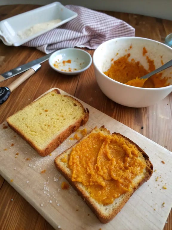 Step 4 for pumpkin french toast — texture check