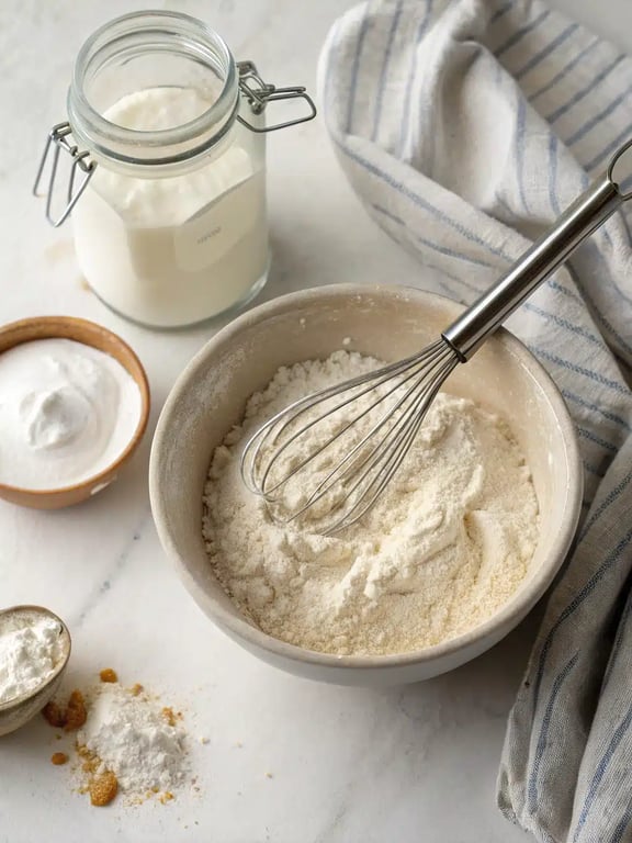 Step 2 for zero carb yogurt bread — process in progress