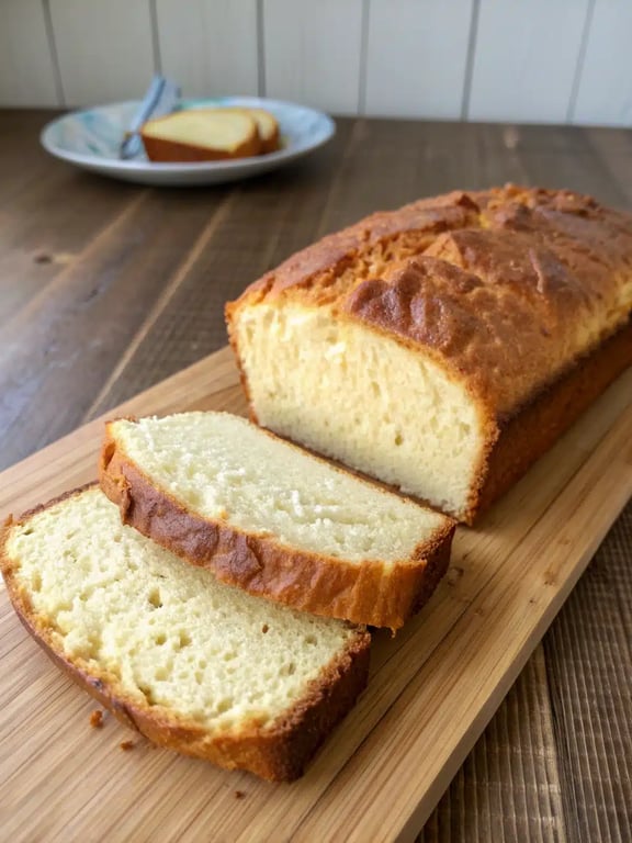 zero carb yogurt bread served sliced with avocado and eggs