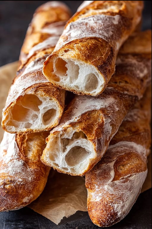 Homemade Baguette Crusty and Airy
