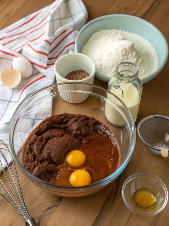 Step 2 for Better Than Sex Cake — process in progress