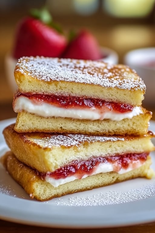 Strawberry Cheesecake Sandwiches Recipe - Sweet and Crispy – Desserts, Cakes & Breads