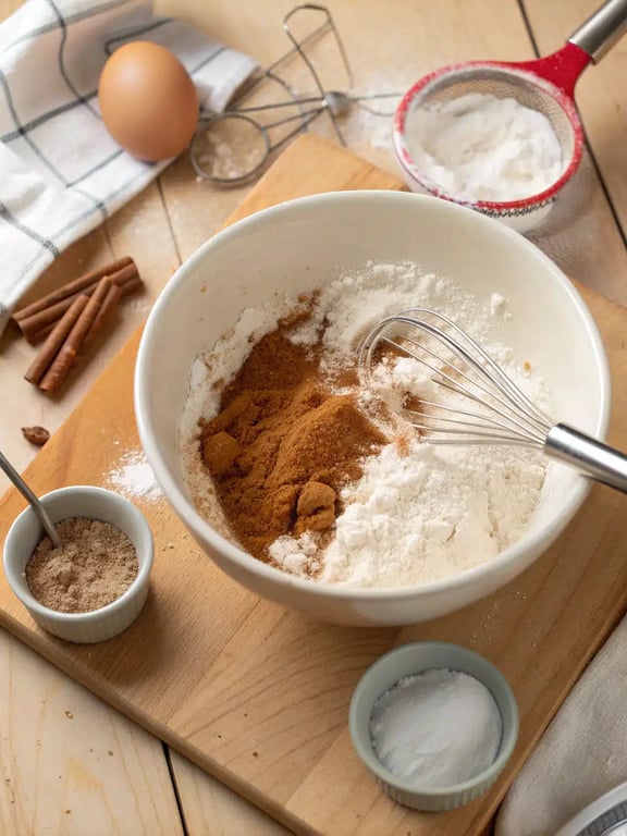 Step 2 for cinnamon roll cookies — process in progress