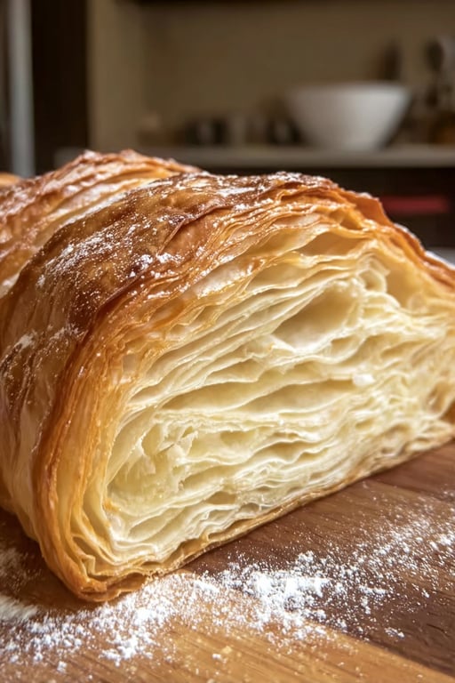 Croissant Bread Loaf Flaky and Layered