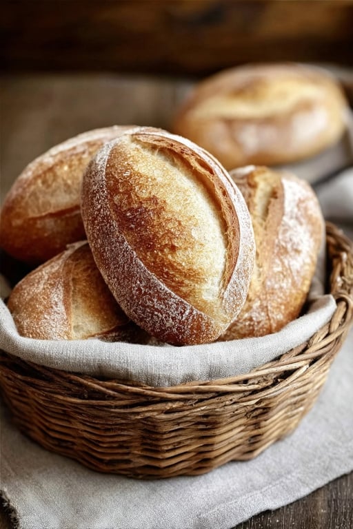 Easy No Knead German Crusty Rolls