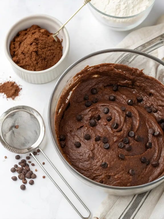 Step 4 for frosted Christmas brownies — texture check