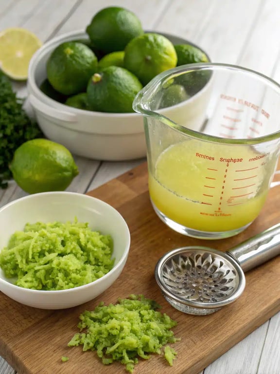 Step 2 for key lime cake — whisking dry ingredients together in a bowl