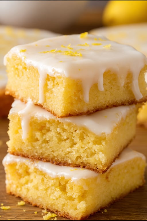 Lemon Brownies with Tangy Glaze (Makes 24)
