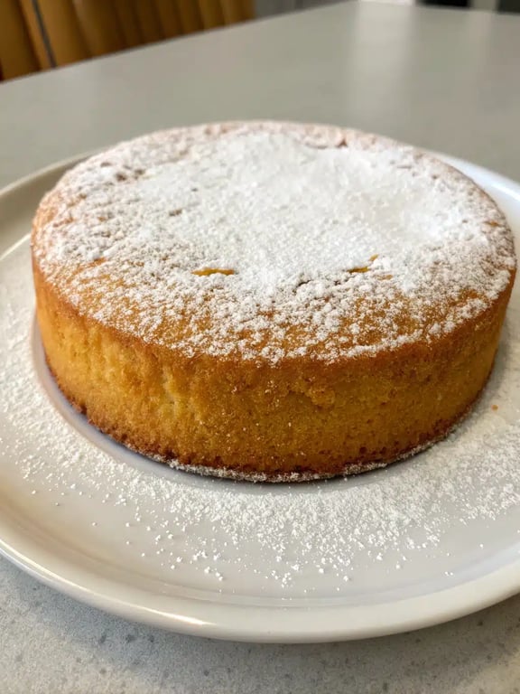 melt in mouth cake served on a plate with fresh berries and whipped cream