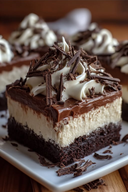 Brownie Refrigerator Cake No Bake and Layered