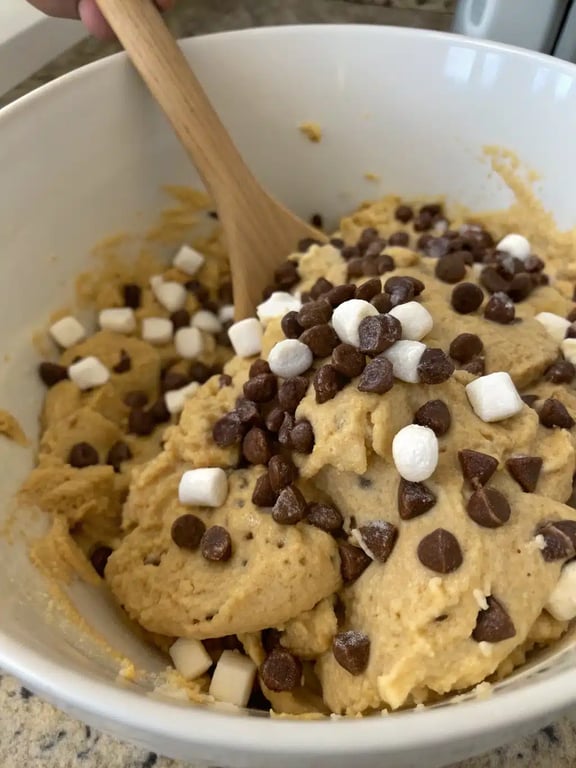 Step 4 for s'mores cookie bars — texture check