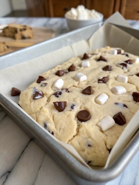 Final step for s'mores cookie bars — plated and ready