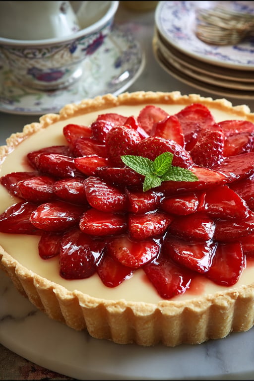 Vanilla Custard Strawberry Tart Patisserie-worthy and Fresh