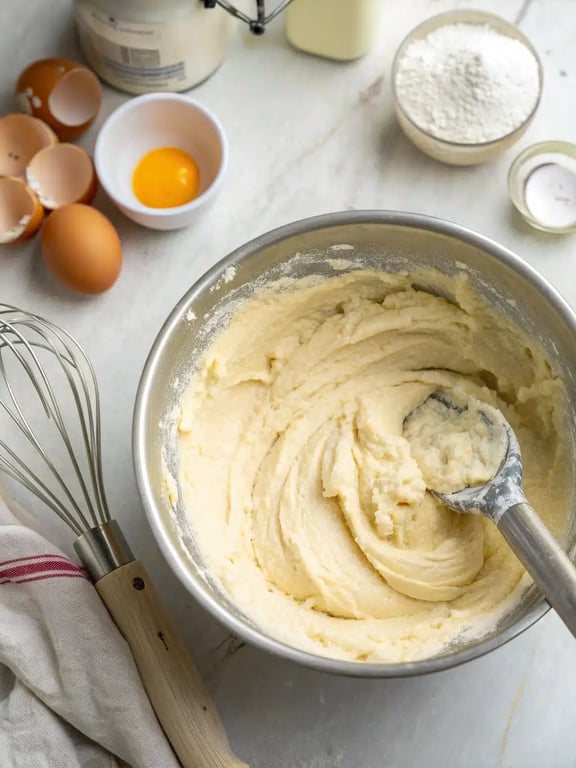 Step 4 for Swedish cardamom cake — texture check