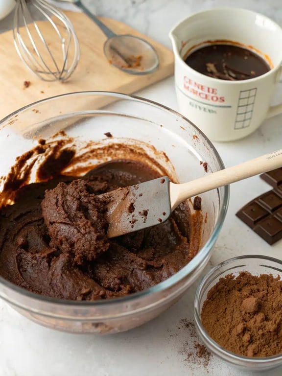 Step 4 for tiramisu brownies recipe — texture check