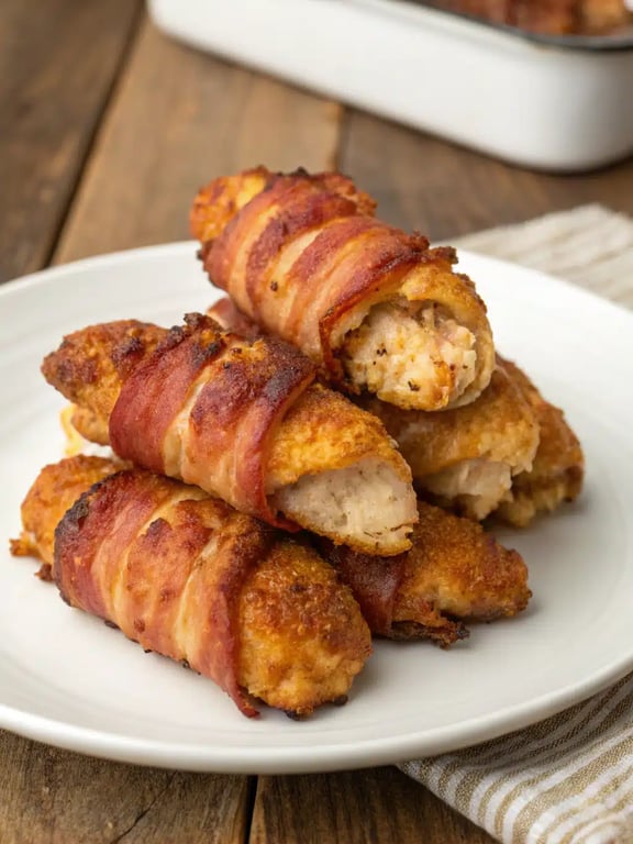 smoked chicken tenders plated with dipping sauces and fresh vegetables