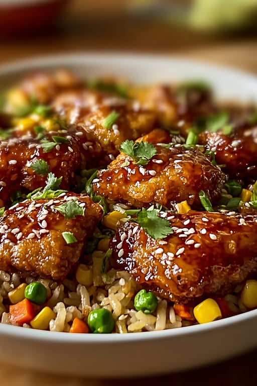 Crispy Saucy Chicken Vegetable Rice Recipe – Quick and Easy