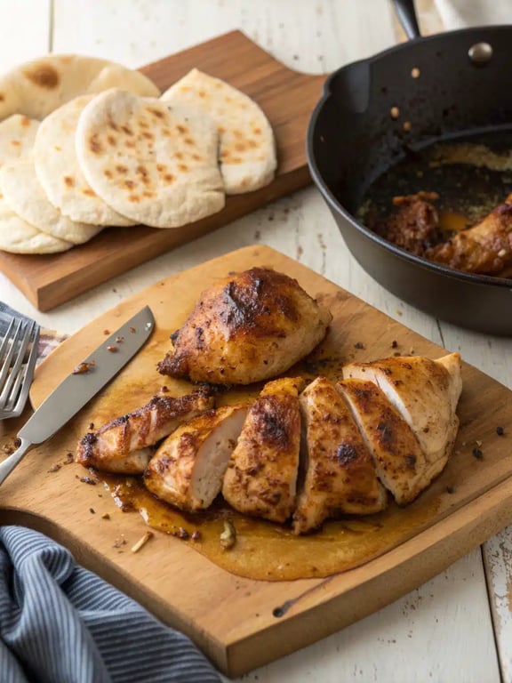 Final step for chicken gyros recipe — plated and ready