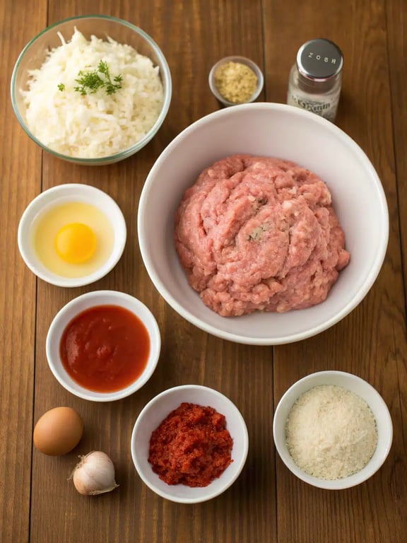 chicken parmesan meatloaf ingredients chicken parmesan meatloaf ingredients arranged on the counter