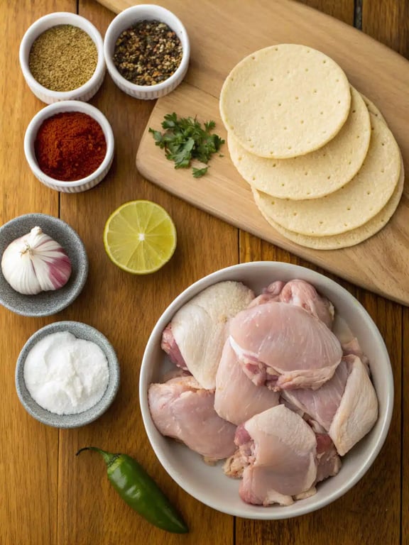 chicken street tacos ingredients chicken street tacos ingredients arranged on the counter