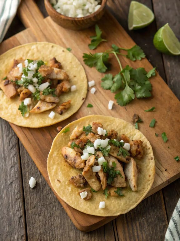 chicken street tacos — final step Final step for chicken street tacos — plated and ready