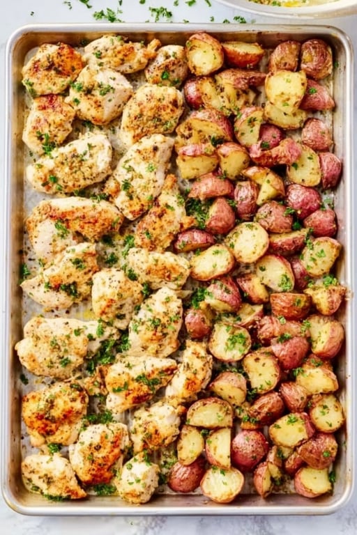 Garlic Parmesan Chicken and Potatoes Recipe