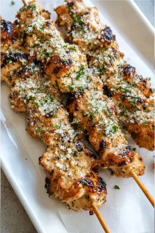 Garlic Parmesan Chicken Skewers Recipe – Easy and Delicious