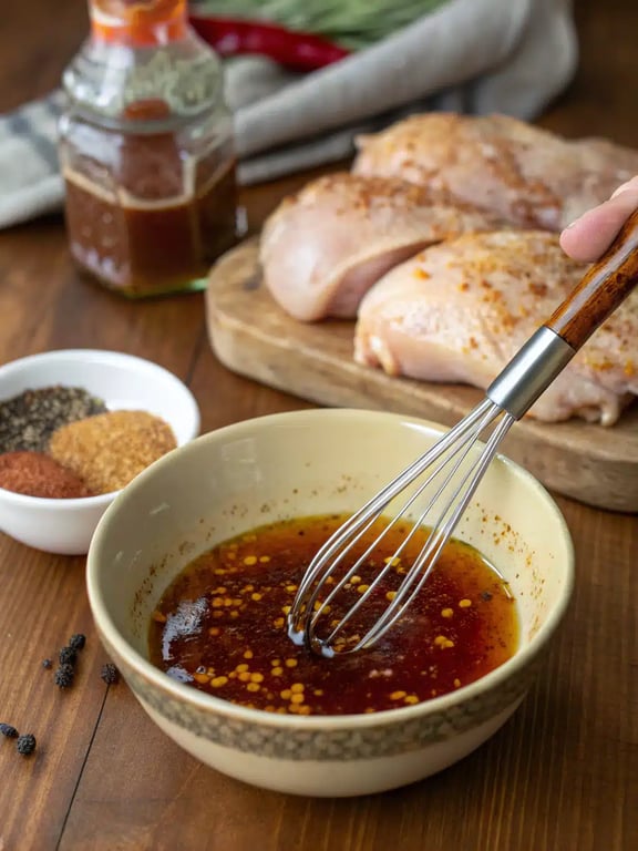 Step 4 for hot honey chicken — texture check