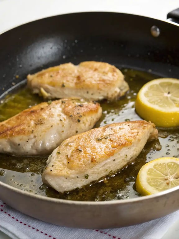 Final step for lemon chicken romano — plated and ready
