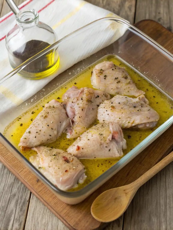Step 4 for Mediterranean grilled chicken — chicken cooking on a hot grill with marks