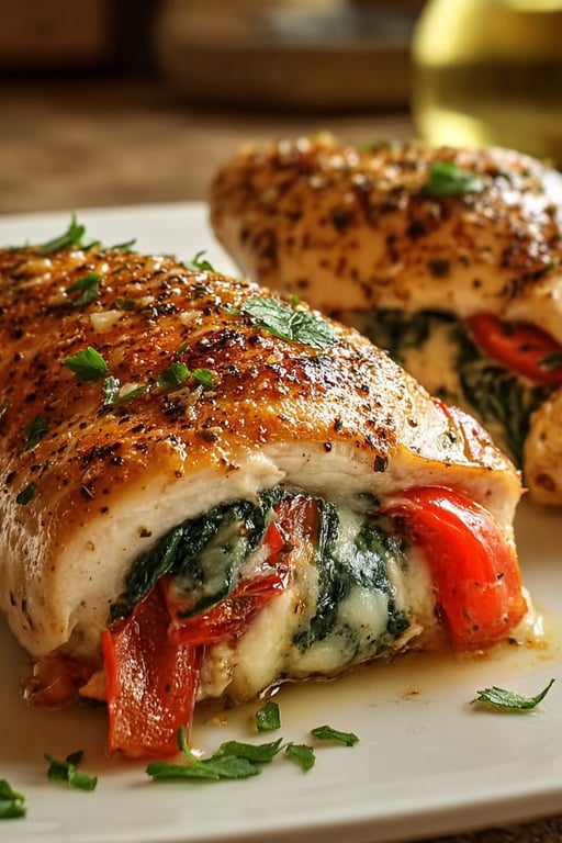 Roasted Red Pepper Spinach Chicken Recipe – Easy Dinner Idea