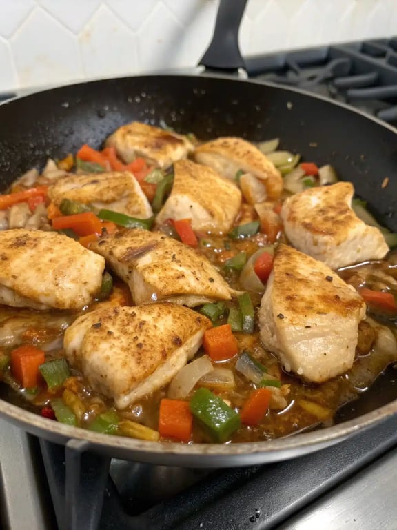 Step 4 for Texas Roadhouse chicken skillet — texture check