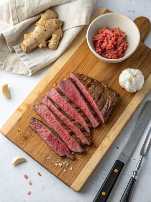 Step 2 for beef and broccoli — process in progress