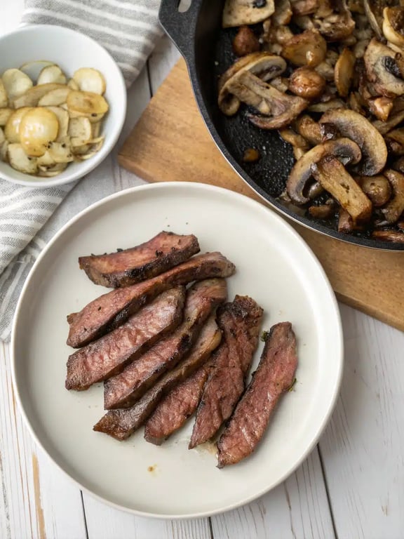 Step 4 for beef stroganoff recipe — making the creamy sauce base