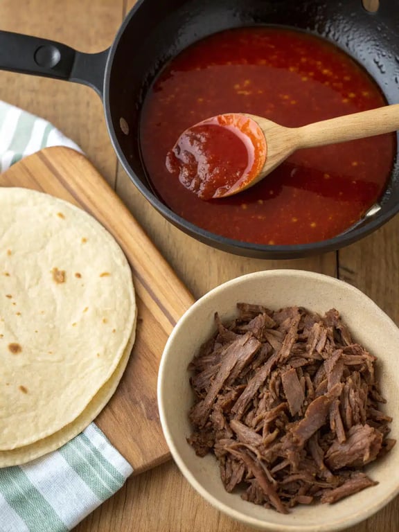 Final step for birria tacos recipe — plated and ready