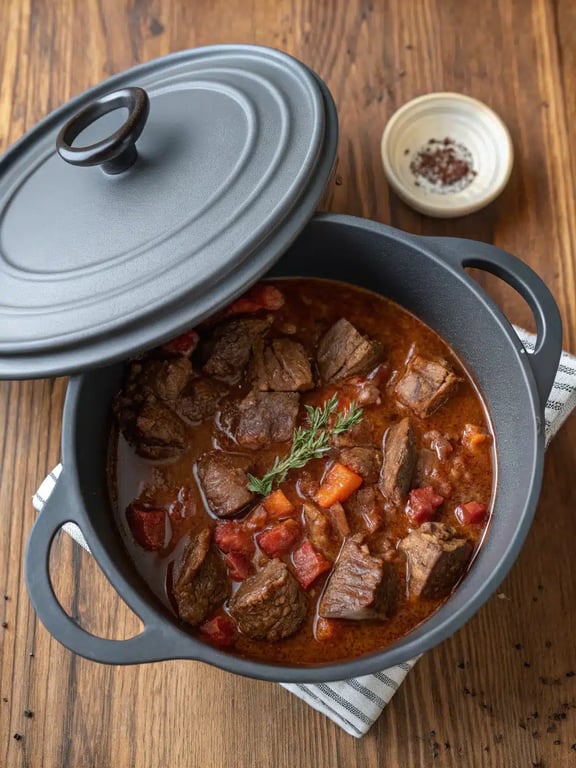 Final step for braised beef ragu — plated and ready