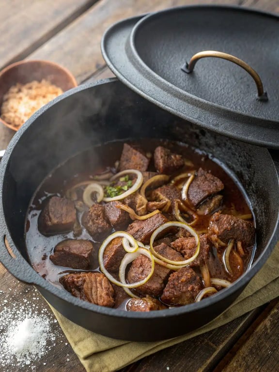 Final step for caramelized pulled beef — plated and ready