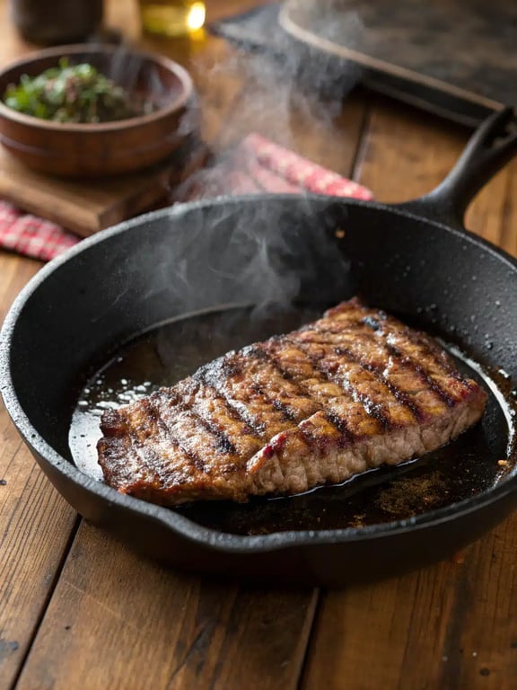 Final step for chili lime steak — plated and ready