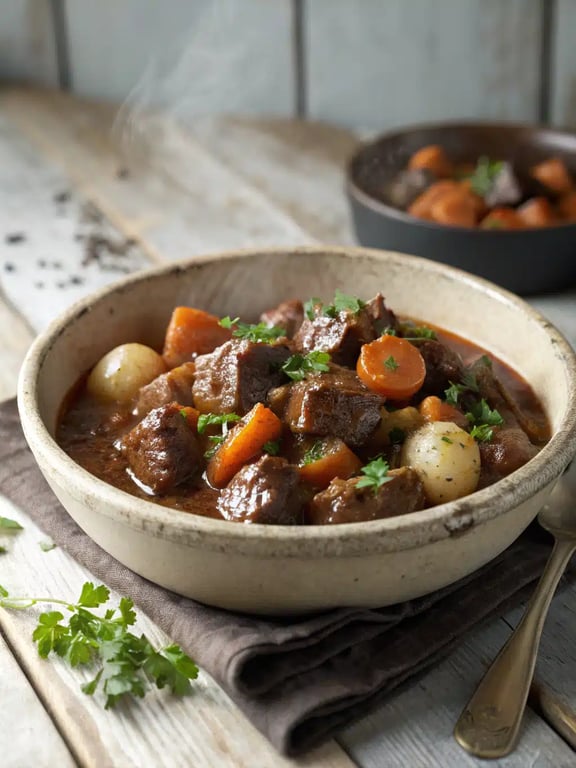 French beef stew for simple joy and holiday gatherings