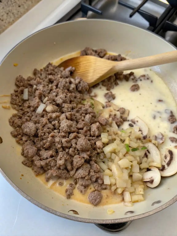 Step 4 for hobo casserole recipe — texture check