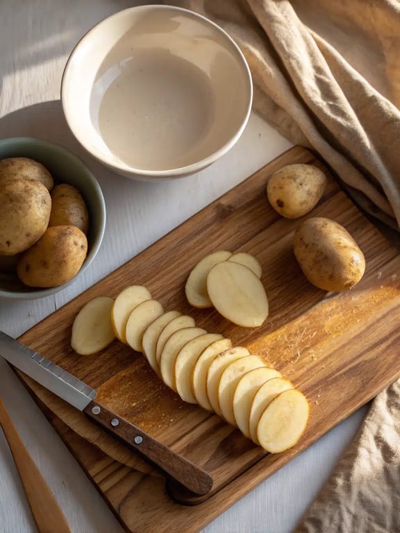 Step 2 for hobo casserole recipe — creamy beef and mushroom sauce simmering in a skillet