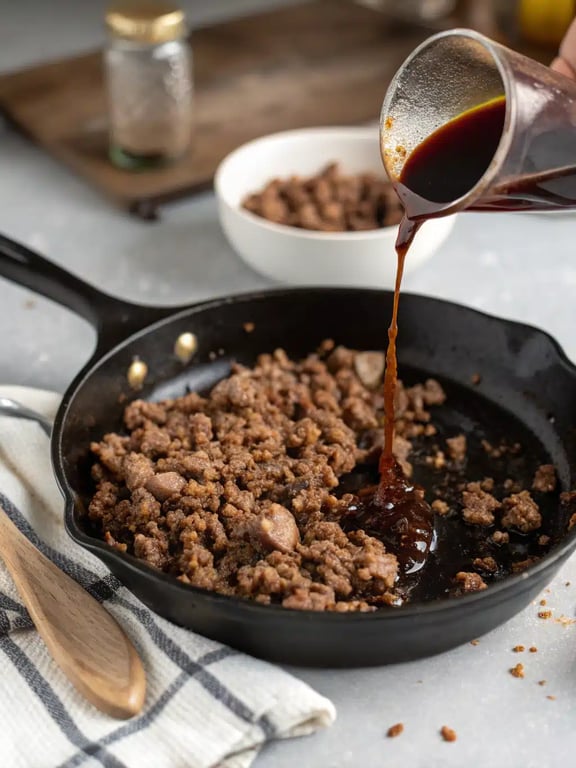 Step 4 for Korean ground beef — texture check