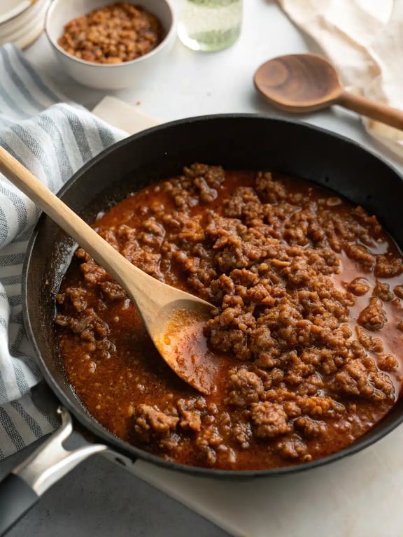 Final step for Korean ground beef — plated and ready