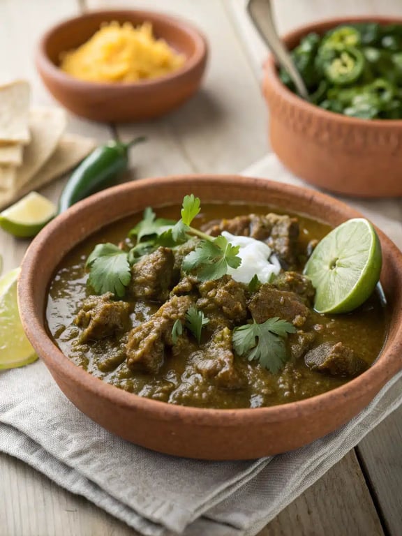 Mexican beef chili verde for irresistible nostalgia