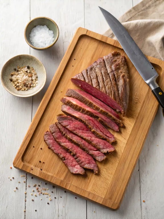 Sliced beef searing in a hot wok for Thai basil beef