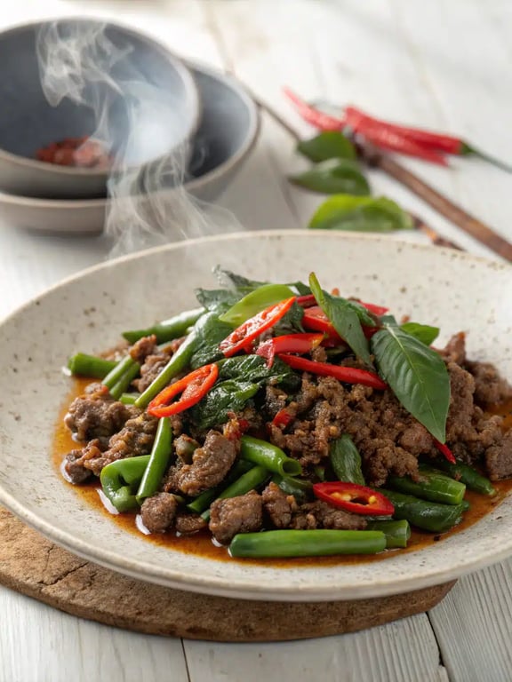 Thai basil beef with bold nostalgia