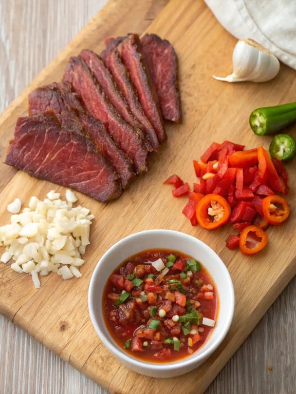Step 4 for Thai basil beef — texture check