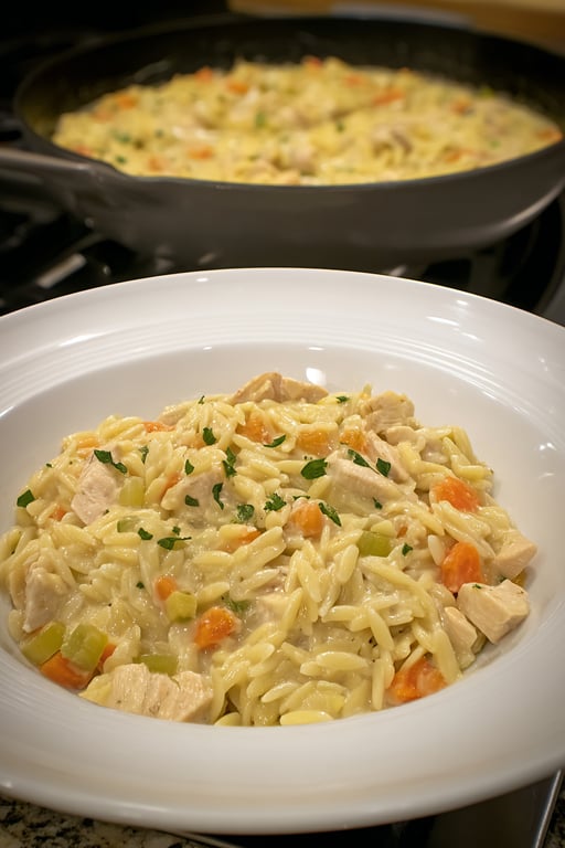 Chicken Pot Pie Orzo Recipe – Quick Weeknight Dinner