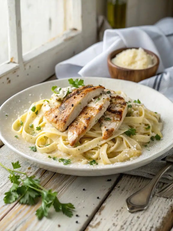 Simple Creamy Chicken Alfredo with Fresh Herb Comfort