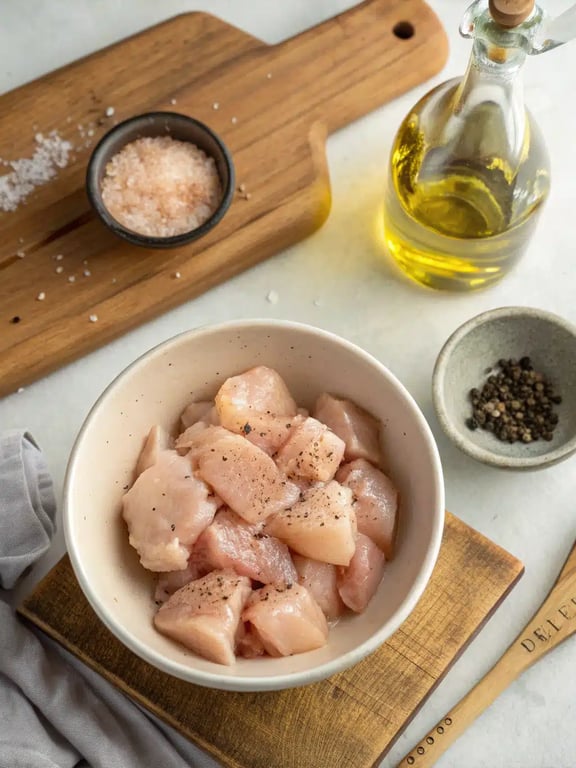 Step 2 for creamy protein pasta — process in progress